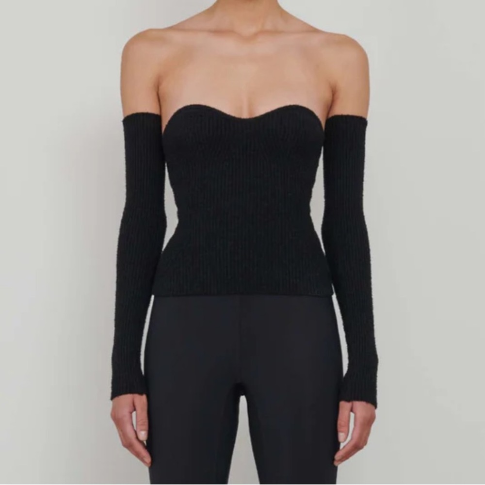 Wardrobe.NYC Knit tube top with sleeves